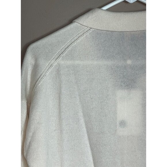 NWT Quince Cashmere Polo Sweater Ivory Mongolian Luxury Pullover Womens M - Picture 9 of 10